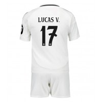 Camisa de time de futebol Real Madrid Lucas Vazquez #17 Replicas 1º Equipamento Infantil 2024-25 Manga Curta (+ Calças curtas)